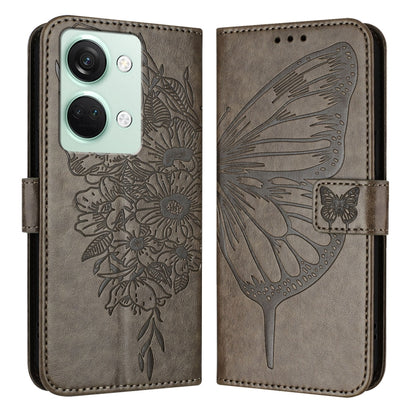 Embossed Butterfly Leather Phone Case, For OnePlus Nord CE3, For OnePlus Ace 2V / Nord 3, For OnePlus Nord N300