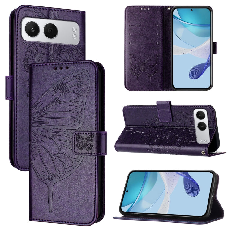 Embossed Butterfly Leather Phone Case, For OnePlus Ace 5 Racing, For OnePlus Ace 5 Pro / Ace 5, For OnePlus Nord 4 5G