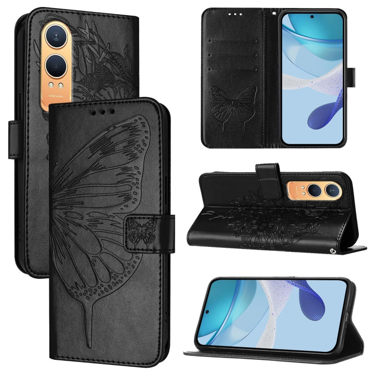 Embossed Butterfly Leather Phone Case, For OnePlus Nord 4 5G Global, For OnePlus Nord CE4 Lite, For OnePlus Nord CE4