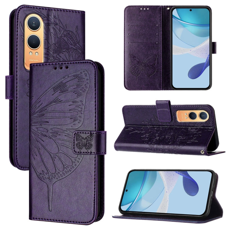 Embossed Butterfly Leather Phone Case, For OnePlus Nord 4 5G Global, For OnePlus Nord CE4 Lite, For OnePlus Nord CE4