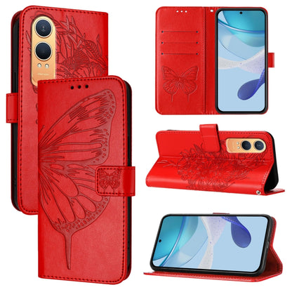 Embossed Butterfly Leather Phone Case, For OnePlus Nord 4 5G Global, For OnePlus Nord CE4 Lite, For OnePlus Nord CE4