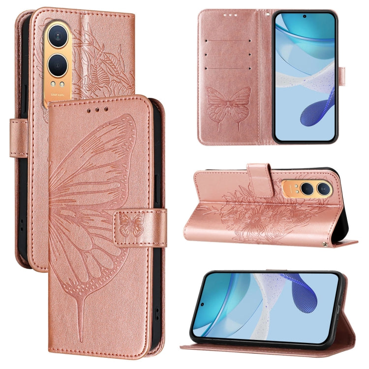 Embossed Butterfly Leather Phone Case, For OnePlus Nord 4 5G Global, For OnePlus Nord CE4 Lite, For OnePlus Nord CE4