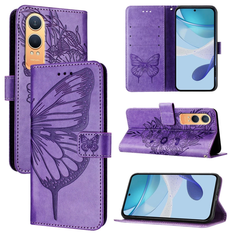 Embossed Butterfly Leather Phone Case, For OnePlus Nord 4 5G Global, For OnePlus Nord CE4 Lite, For OnePlus Nord CE4