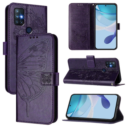 Embossed Butterfly Leather Phone Case, For OnePlus 9R / 8T, For OnePlus Nord N10 5G