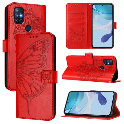 Embossed Butterfly Leather Phone Case, For OnePlus 9R / 8T, For OnePlus Nord N10 5G