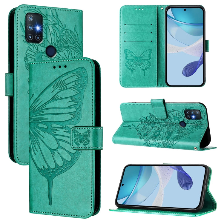 Embossed Butterfly Leather Phone Case, For OnePlus 9R / 8T, For OnePlus Nord N10 5G