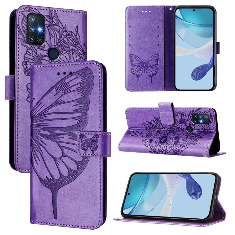 Embossed Butterfly Leather Phone Case, For OnePlus 9R / 8T, For OnePlus Nord N10 5G