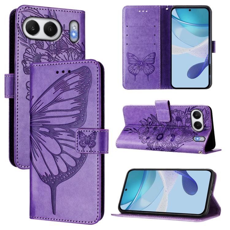 Embossed Butterfly Leather Phone Case, For OnePlus Nord 4 5G Global, For OnePlus Nord CE4 Lite, For OnePlus Nord CE4