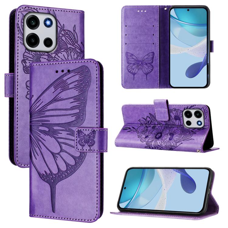 Embossed Butterfly Leather Phone Case, For OnePlus Turbo 6X Pro 5G, For OnePlus Turbo 6, For OnePlus Ace 5 Ultra