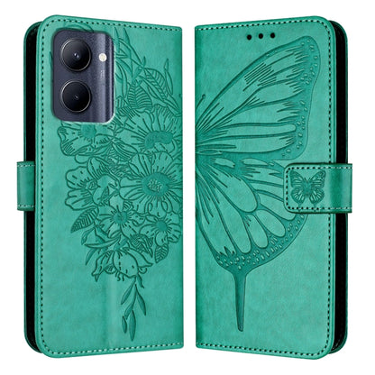 Embossed Butterfly Leather Phone Case, For Realme Narzo 60 Pro Global, For Realme C65 4G Global, For Realme C33 2022 / C33 2023 Global