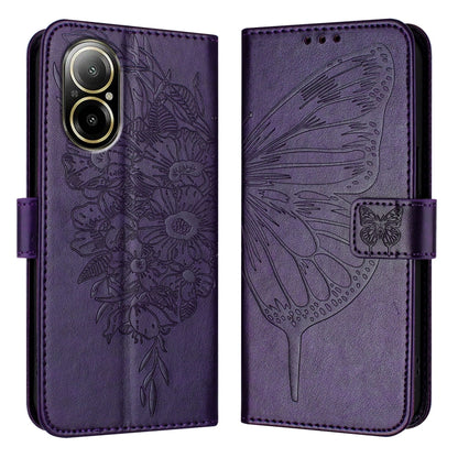 Embossed Butterfly Leather Phone Case, For Realme C67 4G Global, For Realme C67 5G India/Narzo 60x Global, For Realme 11 4G Global