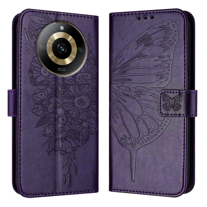 Embossed Butterfly Leather Phone Case, For Realme C67 4G Global, For Realme C67 5G India/Narzo 60x Global, For Realme 11 4G Global