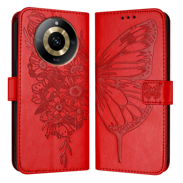 Embossed Butterfly Leather Phone Case, For Realme C67 4G Global, For Realme C67 5G India/Narzo 60x Global, For Realme 11 4G Global