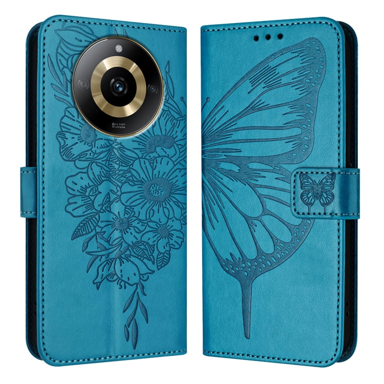 Embossed Butterfly Leather Phone Case, For Realme C67 4G Global, For Realme C67 5G India/Narzo 60x Global, For Realme 11 4G Global