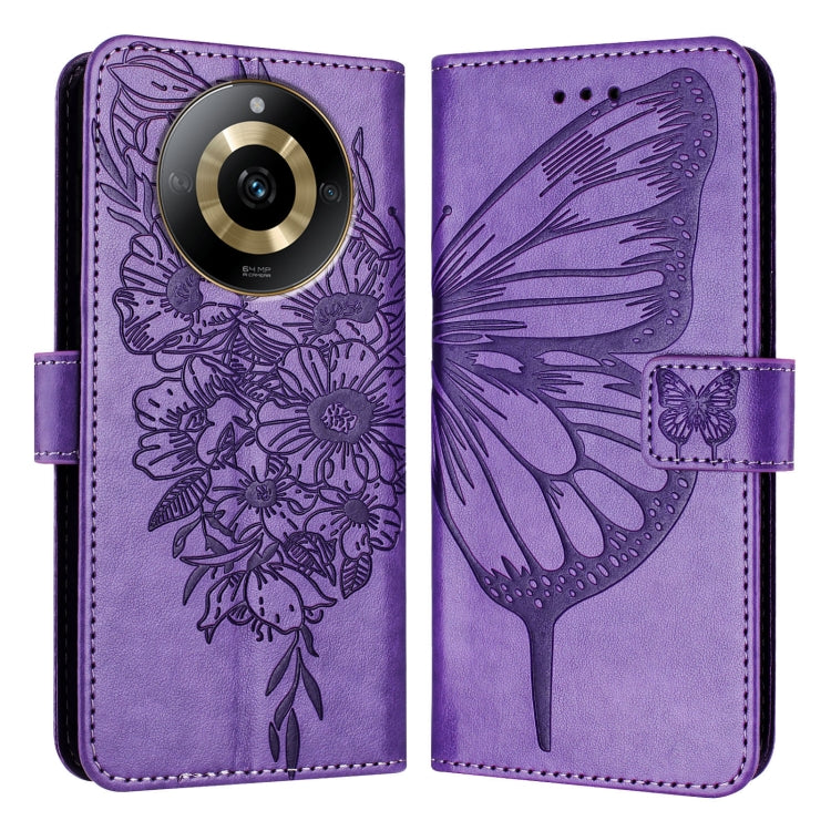 Embossed Butterfly Leather Phone Case, For Realme C67 4G Global, For Realme C67 5G India/Narzo 60x Global, For Realme 11 4G Global