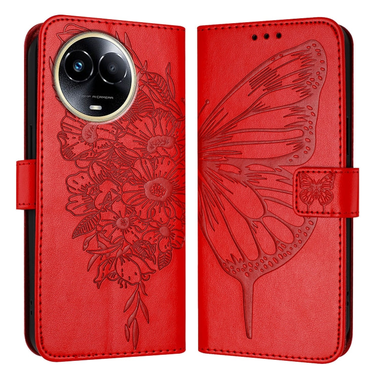 Embossed Butterfly Leather Phone Case, For Realme GT5 240W / GT5 5G, For Realme 11 5G Global / 11X 5G, For Realme C53 India/Narzo N53 4G Global
