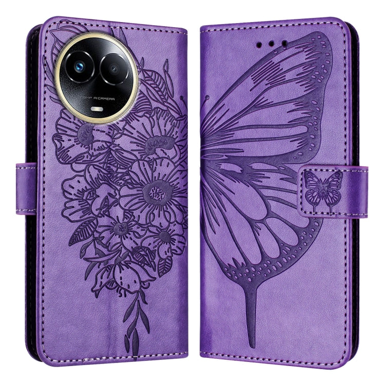 Embossed Butterfly Leather Phone Case, For Realme GT5 240W / GT5 5G, For Realme 11 5G Global / 11X 5G, For Realme C53 India/Narzo N53 4G Global