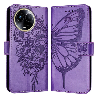 Embossed Butterfly Leather Phone Case, For Realme GT5 240W / GT5 5G, For Realme 11 5G Global / 11X 5G, For Realme C53 India/Narzo N53 4G Global
