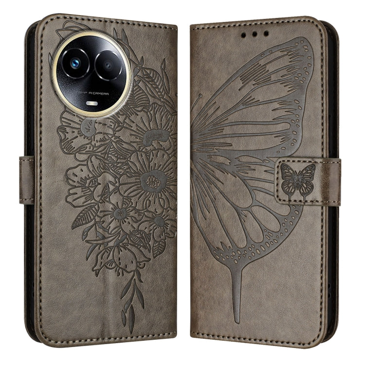 Embossed Butterfly Leather Phone Case, For Realme GT5 240W / GT5 5G, For Realme 11 5G Global / 11X 5G, For Realme C53 India/Narzo N53 4G Global
