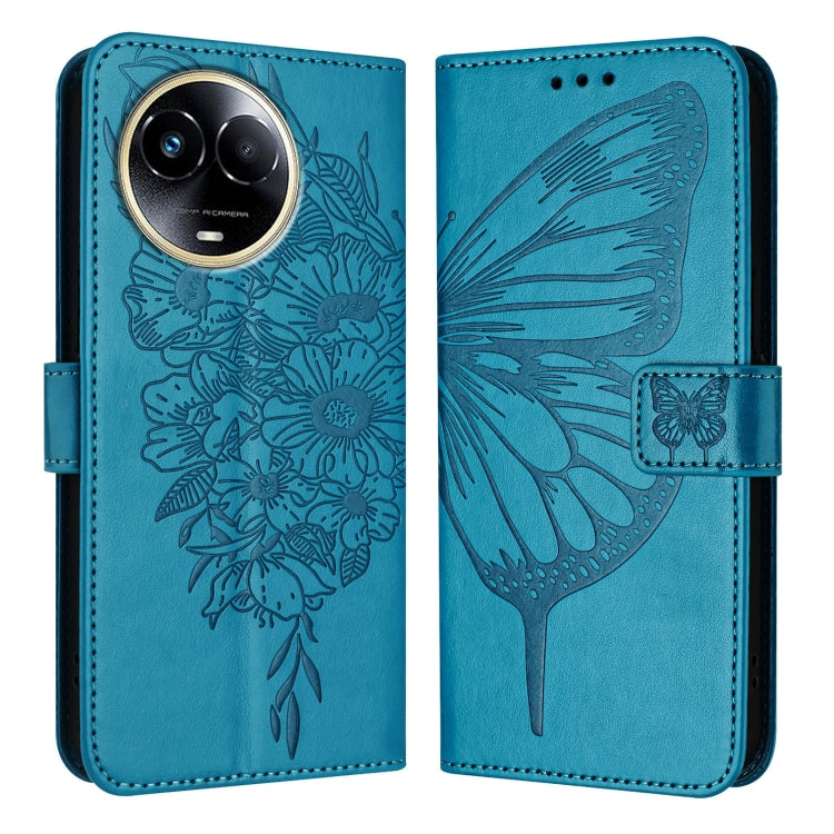 Embossed Butterfly Leather Phone Case, For Realme C67 4G Global, For Realme C67 5G India/Narzo 60x Global, For Realme 11 4G Global
