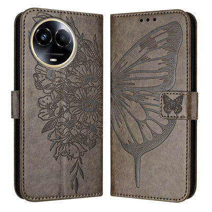 Embossed Butterfly Leather Phone Case, For Realme C67 4G Global, For Realme C67 5G India/Narzo 60x Global, For Realme 11 4G Global