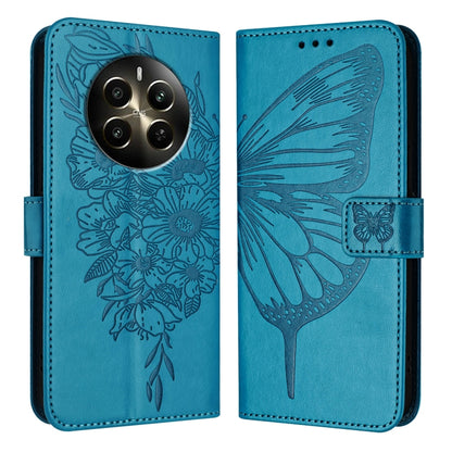 Embossed Butterfly Leather Phone Case, For Realme GT 6 5G Global, For Realme GT 6T 5G Global, For Realme 12+ Global/Narzo 70 Pro India
