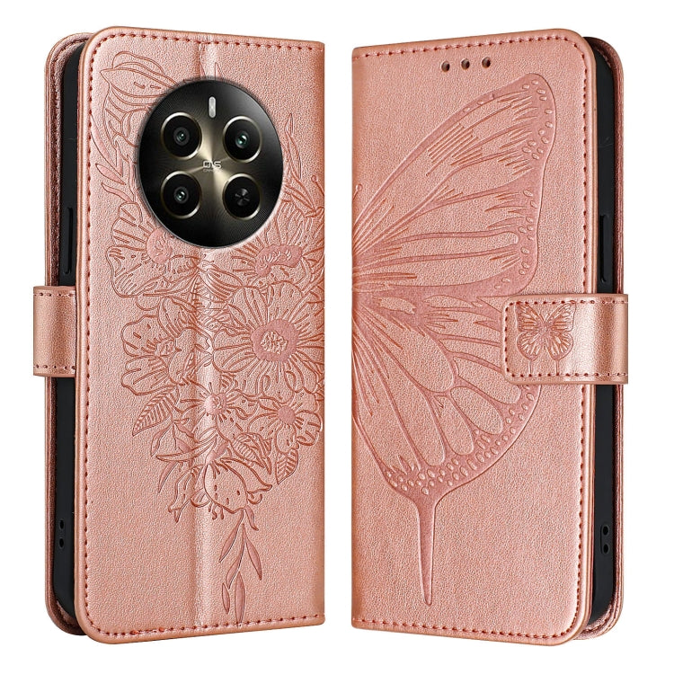Embossed Butterfly Leather Phone Case, For Realme GT 6 5G Global, For Realme GT 6T 5G Global, For Realme 12+ Global/Narzo 70 Pro India
