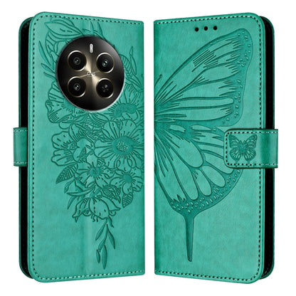 Embossed Butterfly Leather Phone Case, For Realme GT 6 5G Global, For Realme GT 6T 5G Global, For Realme 12+ Global/Narzo 70 Pro India