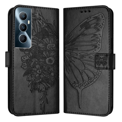 Embossed Butterfly Leather Phone Case, For Realme Narzo 60 Pro Global, For Realme C65 4G Global, For Realme C33 2022 / C33 2023 Global