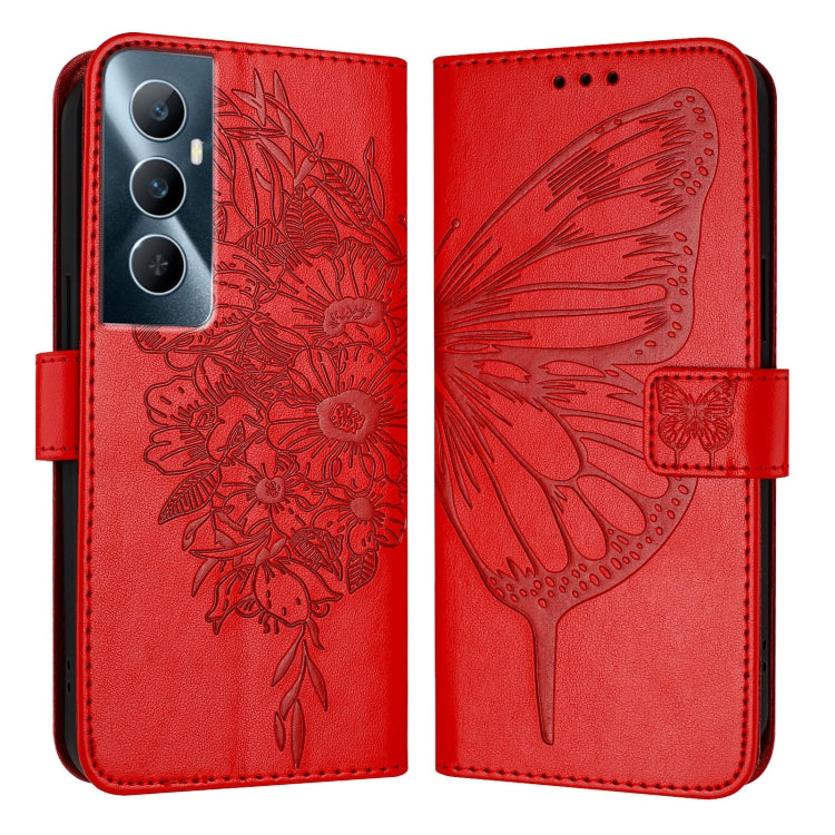 Embossed Butterfly Leather Phone Case, For Realme Narzo 60 Pro Global, For Realme C65 4G Global, For Realme C33 2022 / C33 2023 Global