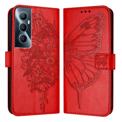 Embossed Butterfly Leather Phone Case, For Realme Narzo 60 Pro Global, For Realme C65 4G Global, For Realme C33 2022 / C33 2023 Global