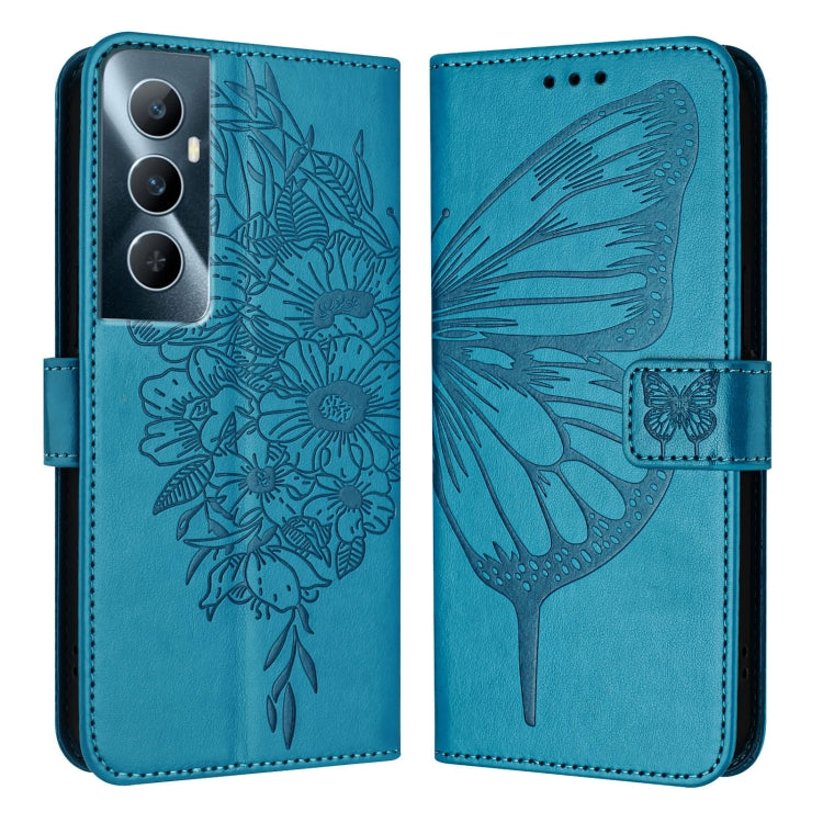 Embossed Butterfly Leather Phone Case, For Realme Narzo 60 Pro Global, For Realme C65 4G Global, For Realme C33 2022 / C33 2023 Global