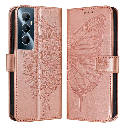 Embossed Butterfly Leather Phone Case, For Realme Narzo 60 Pro Global, For Realme C65 4G Global, For Realme C33 2022 / C33 2023 Global