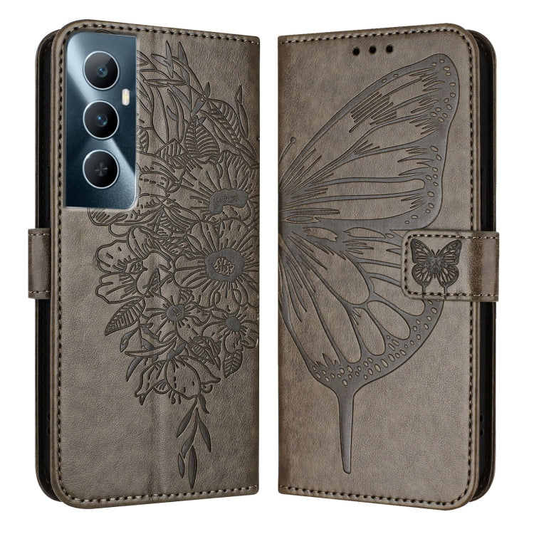 Embossed Butterfly Leather Phone Case, For Realme Narzo 60 Pro Global, For Realme C65 4G Global, For Realme C33 2022 / C33 2023 Global