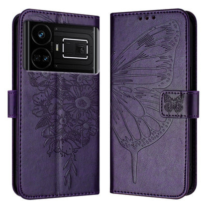 Embossed Butterfly Leather Phone Case, For Realme GT5 240W / GT5 5G, For Realme 11 5G Global / 11X 5G, For Realme C53 India/Narzo N53 4G Global