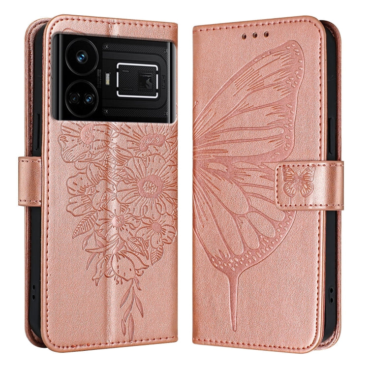 Embossed Butterfly Leather Phone Case, For Realme GT5 240W / GT5 5G, For Realme 11 5G Global / 11X 5G, For Realme C53 India/Narzo N53 4G Global