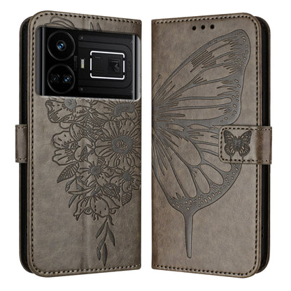 Embossed Butterfly Leather Phone Case, For Realme GT5 240W / GT5 5G, For Realme 11 5G Global / 11X 5G, For Realme C53 India/Narzo N53 4G Global