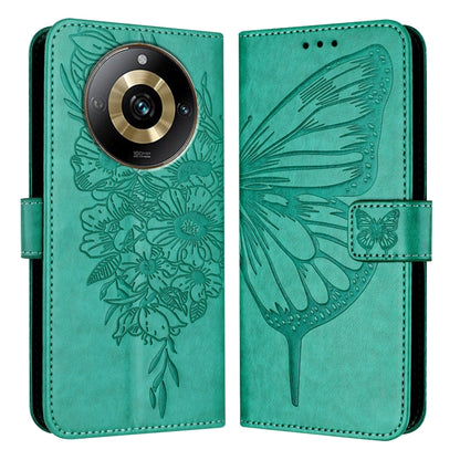 Embossed Butterfly Leather Phone Case, For Realme Narzo 60 Pro Global, For Realme C65 4G Global, For Realme C33 2022 / C33 2023 Global