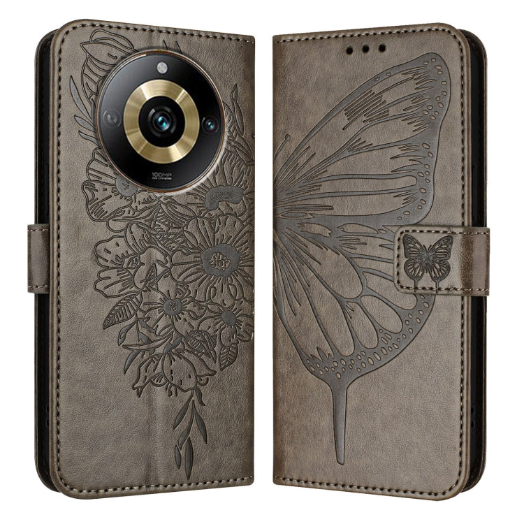 Embossed Butterfly Leather Phone Case, For Realme Narzo 60 Pro Global, For Realme C65 4G Global, For Realme C33 2022 / C33 2023 Global
