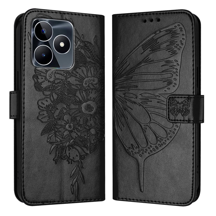 Embossed Butterfly Leather Phone Case, For Realme GT5 240W / GT5 5G, For Realme 11 5G Global / 11X 5G, For Realme C53 India/Narzo N53 4G Global