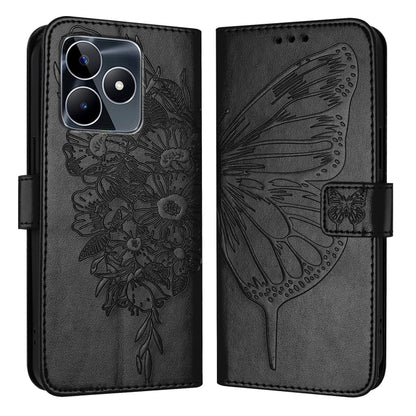Embossed Butterfly Leather Phone Case, For Realme GT5 240W / GT5 5G, For Realme 11 5G Global / 11X 5G, For Realme C53 India/Narzo N53 4G Global