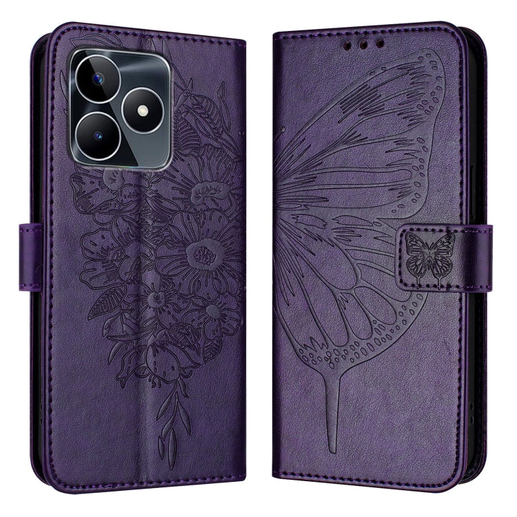 Embossed Butterfly Leather Phone Case, For Realme GT5 240W / GT5 5G, For Realme 11 5G Global / 11X 5G, For Realme C53 India/Narzo N53 4G Global