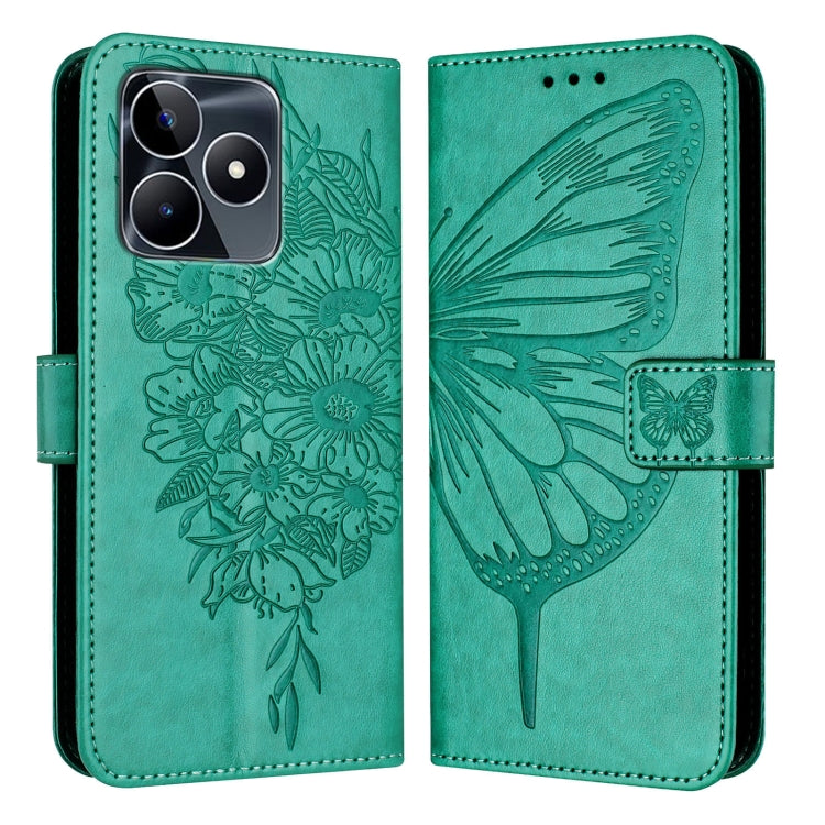 Embossed Butterfly Leather Phone Case, For Realme GT5 240W / GT5 5G, For Realme 11 5G Global / 11X 5G, For Realme C53 India/Narzo N53 4G Global
