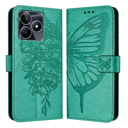Embossed Butterfly Leather Phone Case, For Realme GT5 240W / GT5 5G, For Realme 11 5G Global / 11X 5G, For Realme C53 India/Narzo N53 4G Global