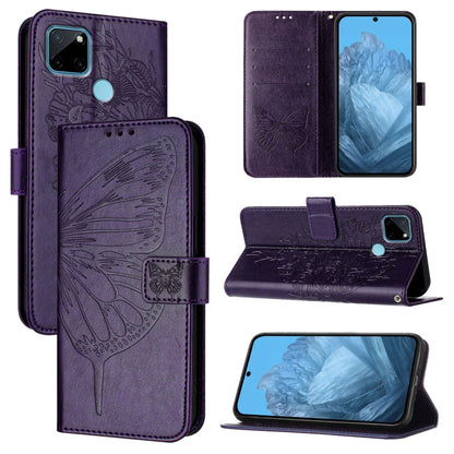 Embossed Butterfly Leather Phone Case, For Realme V23 / Narzo 50 5G, For Realme C20 / C11 2021 / C21, For Realme C21Y