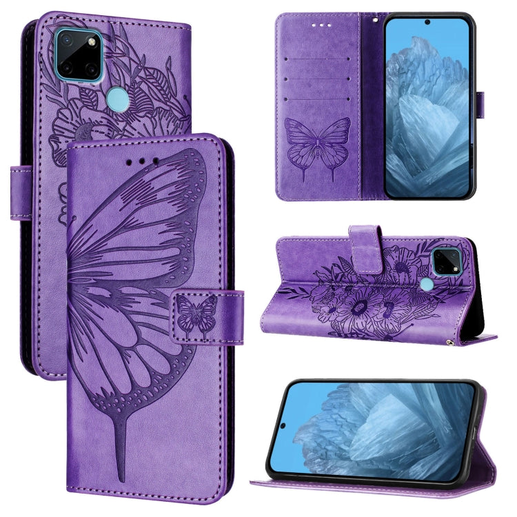 Embossed Butterfly Leather Phone Case, For Realme V23 / Narzo 50 5G, For Realme C20 / C11 2021 / C21, For Realme C21Y