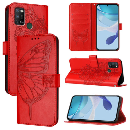Embossed Butterfly Leather Phone Case, For Realme C17 / 7i