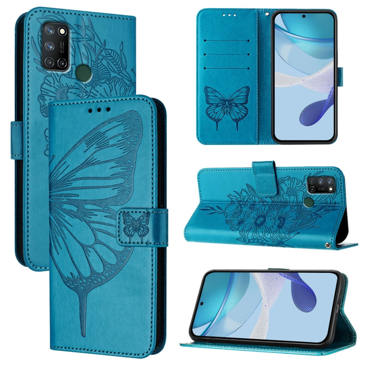 Embossed Butterfly Leather Phone Case, For Realme C17 / 7i