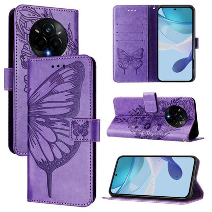 Embossed Butterfly Leather Phone Case, For Realme 14 Pro, For Realme GT7 Pro 5G, For Realme 13 Pro / 13 Pro+ 5G