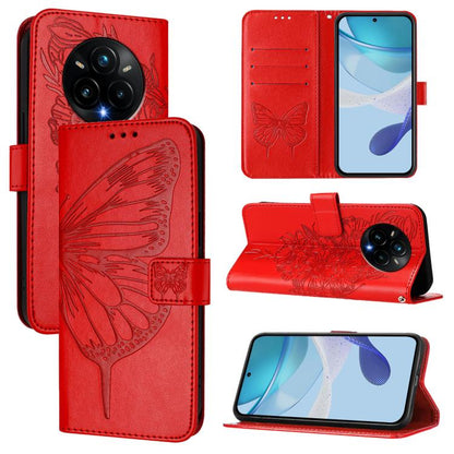 Embossed Butterfly Leather Phone Case, For Realme Narzo 80 Pro / 14 Pro 5G India, For Realme 14 5G Global / P3 5G India, For Realme 14 Pro+